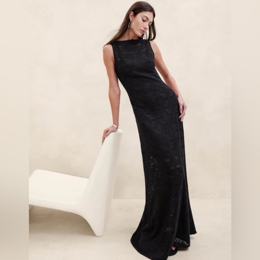 Banana Republic Black Knit Dress